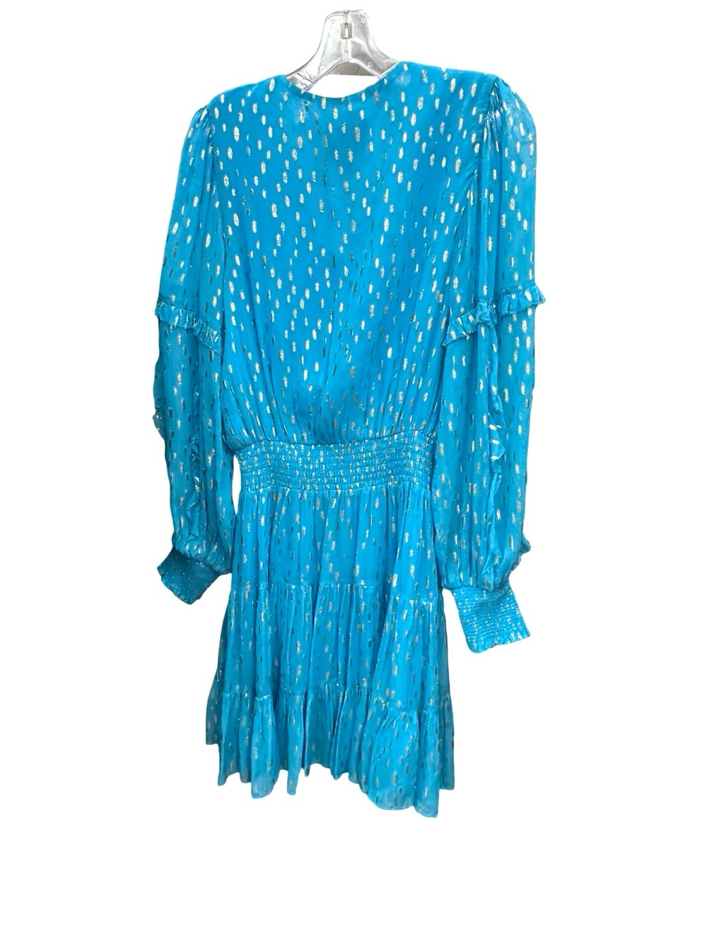 Lilly Pulitzer Turquoise Blue Long-Sleeve Tiered Smocked Dress size 8 - Picture 5 of 8